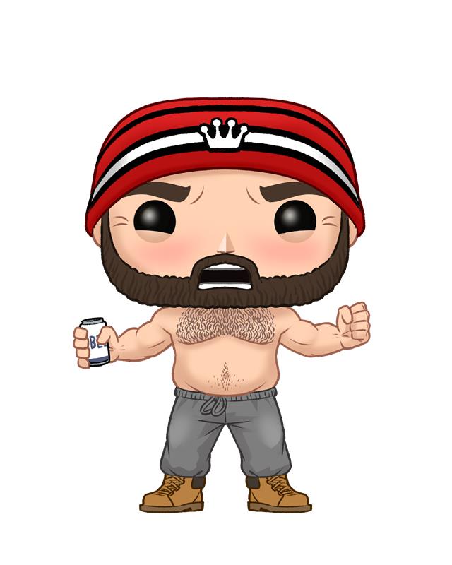 Pop! Sketch of Jason Kelce with his shirt off, celebrating.